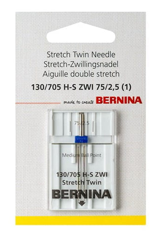 Bernina Sewing Machine Needle 130/705H-S Stretch Twin 75/4mm