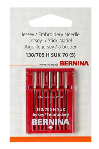 Bernina Sewing Machine Needles 130/705H SUK Jersey/ Embroidery 90/14