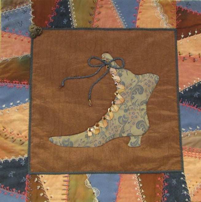 Victorian Boot Pattern Victorian Boot Wall Crazy Patch Pattern – CHERRY PIE BERNINA