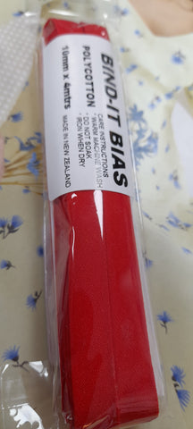 Bias Binding 10mm Red