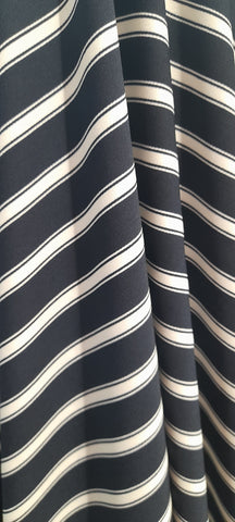 Polyester Stripe 150cm Navy